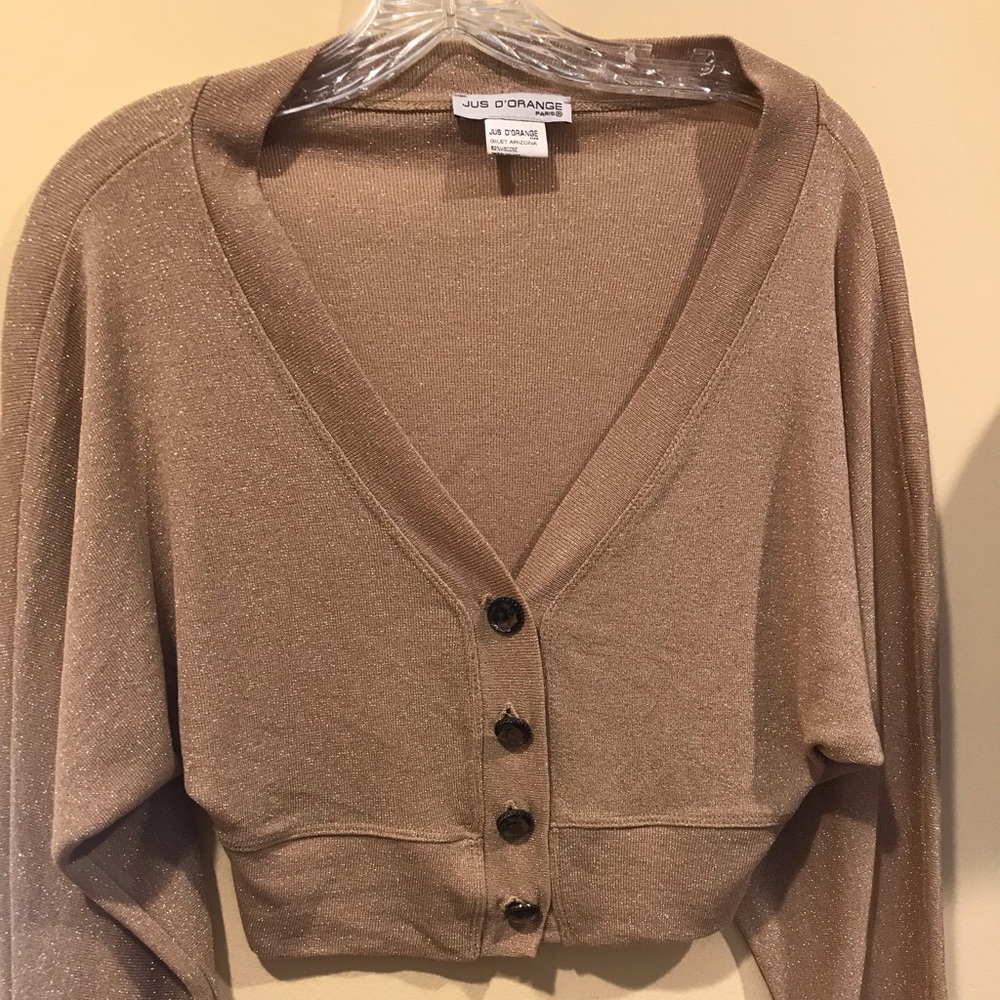 JUS D’ Orange CROPPED SHRUG SWEATER XS/S - Picture 4 of 16
